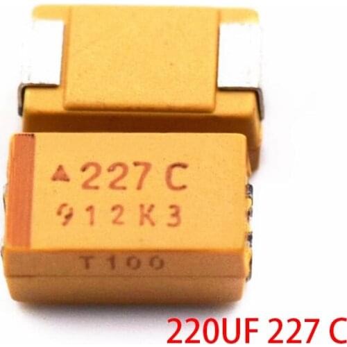 10PCS CASE 7343 D 16V 220UF 227 C 227C SMD TAJD227K016RNJ Tantalum Capacitor
