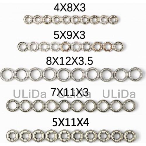 10PCS Ball Bearing 5x11x4 7x11x3 8x12x3.5 9x5x3 4x8x3mm For 1:12 RC Car Parts Wltoys 12428 12423 Upgrade Parts