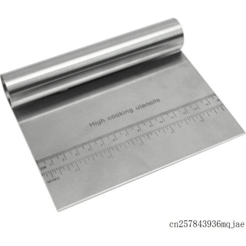 100pcs Stainless Steel Bench Scraper Pizza Dough Cutter Measuring Guide Kitchen Tools