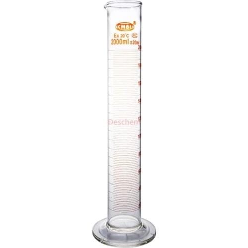 2000ml,Glass Measuring Cylinder 2L Graduation With Spout Mouth Lab Glassware