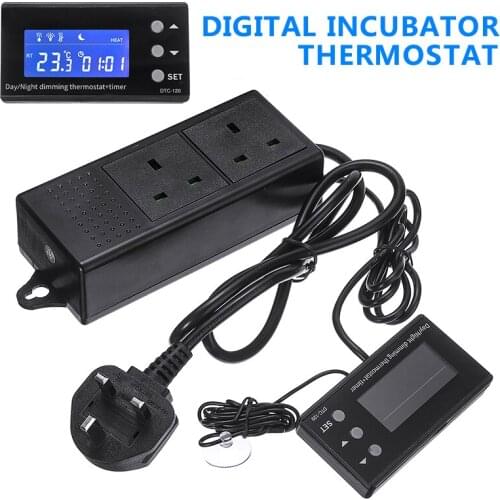 220V Digital Reptile Thermostat Day & Night Dimming Timer For Aquarium Heat Incubator Reptile Thermostat Temperature Controller