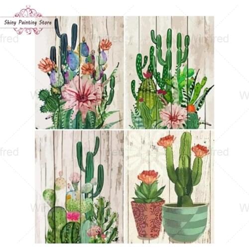 5D DIY Diamond Painting Tropical Plant Cactus Flower Full Square Round Drill Diamond Mosaic Embroidery Cross Stitch Home Decor