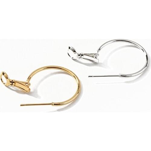 6PCS Women Simple Round Circle Hoop Earrings Korean All-Purpose Style Jewelry Findings 18K Plated Gold Brass Accessories