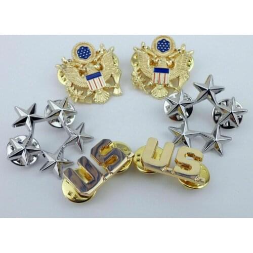 US ARMY GENERAL FIVE STAR RANK US STAR RANK BADGE US LAPEL PIN SET MILITARY GIFT