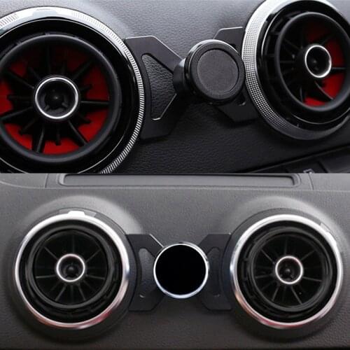 360° Degree Rotatable Support Mobile Phone GPS Accessories Suitable For Audi A3 S3 8V Car Phone Holder Exhaust Hole Car Holder