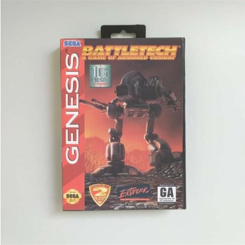 Battletech - USA Cover With Retail Box 16 Bit MD Game Card for Sega Megadrive Genesis Video Game Console