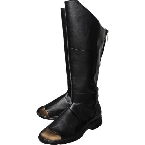 BLACK Cosplay Shoes Boots Halloween Carnival Cosplay Costume Accessories For Men