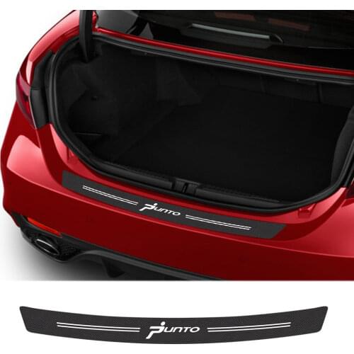 Car Rear Bumper Decorative Stickers For Fiat Punto Auto Trunk Guard Plate Tail Lip Trim Decal Carbon Fiber Protector Accessories