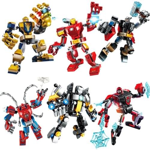 Hot Avengers Bricks Captain America Thanos SpiderMan Iron Man Gears Of War Assembled Building Block Kids Toys Gift
