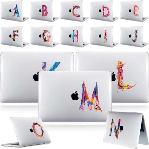 For Apple MACBOOK Air 11"13"/ New Air 13"(Touch ID) , 2018 2020 - printed 26 initial letters Laptop Hard Shell cover case