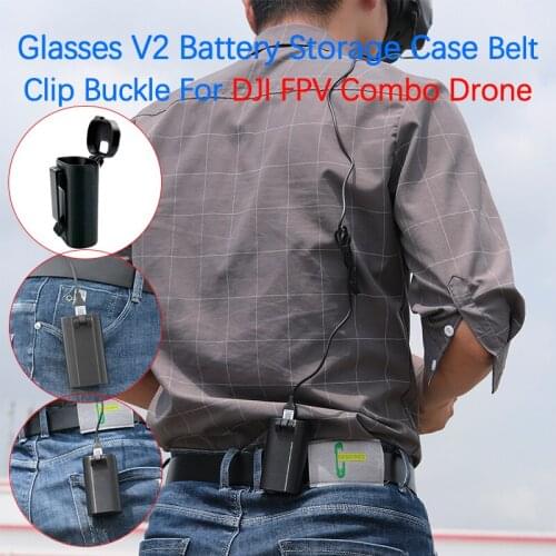 For DJI FPV COMBO Drone Flying Glasses V2 Battery Storage Case Belt Clip Hook Buckle Battery Protective Shell Accessories