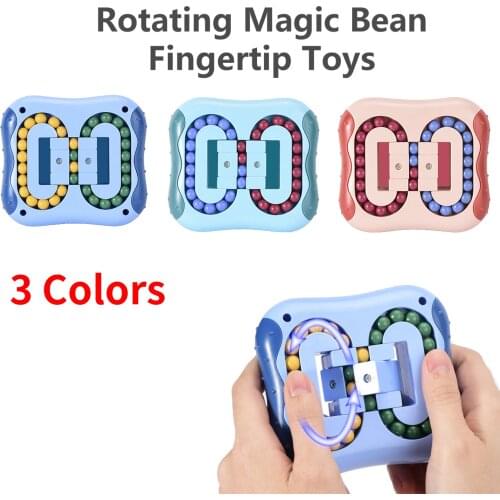 Fdget Toys Rotating Magic Bean Intelligence Fingertip Cube Childrens Anti Stress Finger Gyro Magic Disk Educational Cube Toy