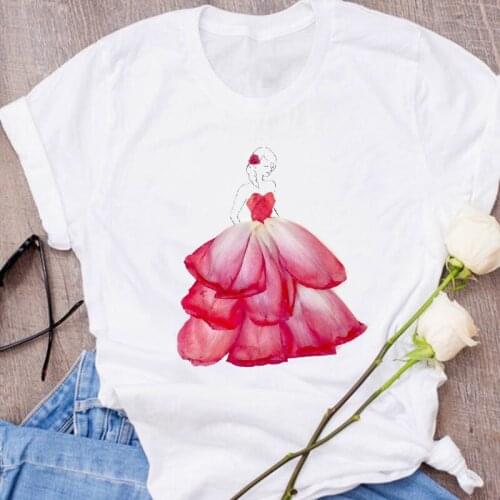 Women Graphic Elegant 90s Fashion Girl Floral Flower Korean Clothes Lady Clothing Female Tees Print Tops T Shirt Womens T-Shirt