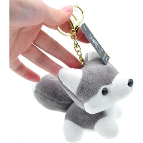 Husky Toy Kawaii Puppy Dog Stuffed Animal Doll Cute Simulation Husky Dog Keychain Plush Toy For Kid Christmas Gift