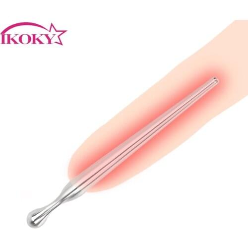 IKOKY Urethral Prince Stretching Horse Stimulate Sex Toys for Men Gay Dilator Catheter Sounding Stainless Steel SM Penis Plug
