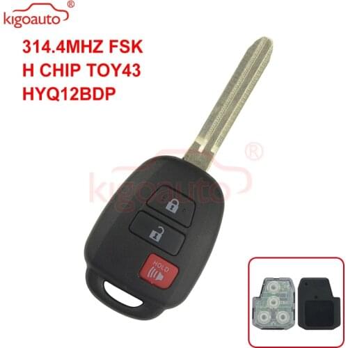 Kigoauto HYQ12BDP remote key 3 button 314.4Mhz for Toyota Scion XB 2013 2014 2015+H chip