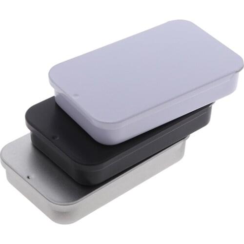 Small Metal Tin With Sliding Lid Sweets Lip Balm Beard Wax Cream Pills 8x5x1.5cm