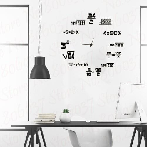 Maths geeks Clock background Wallpaper DIY Wall sticker Modern Home Decoration Design WL2122