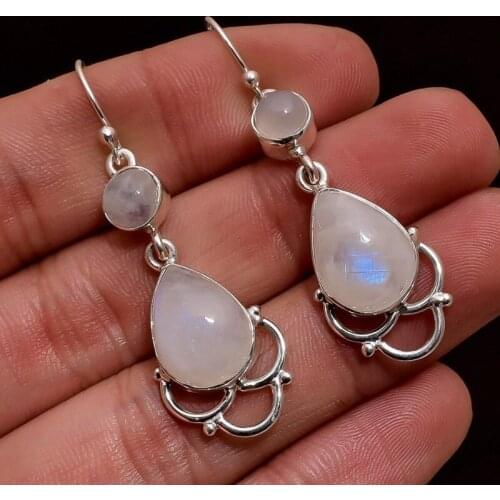 Fashon Women Jewelry Drop Imatition Opal Dangle Earrings Bridal Wedding Engagement Set Gifts