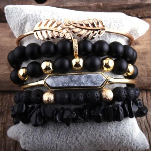 MD Fashion Boho Stack Bracelet Set For Natural Beaded Bracelet Sets Bohemian Jewelry DropShip