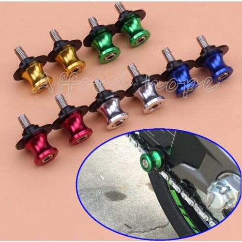 Motorcycle Street Racing Road Bike Anodized Swingarm Slider Spools Stand 6mm Screws Universal Fit for Honda Ducati Kawasaki