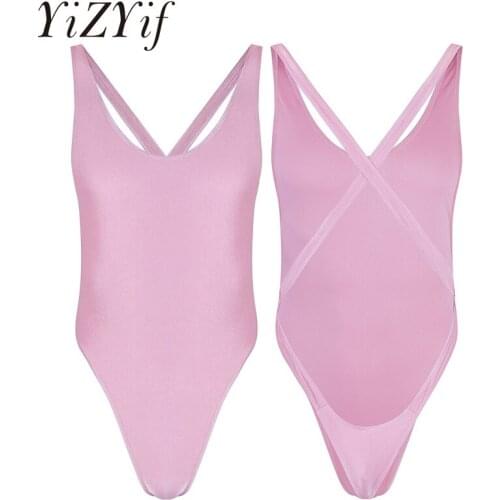 Mens thong Bodysuit Underwear One-piece Sissy Lingerie Sleeveless Criss-Cross Backless High Cut Thong Leotard Jumpsuit Sleepwear