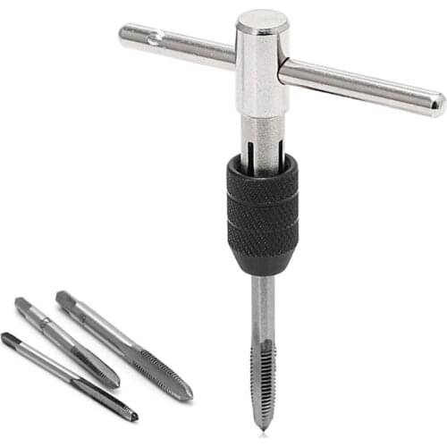 5 Pcs T Type Hand Screw Thread Taps Drill Kit M3 M4 M5 M6 Set w/Wrench Drop Shipping