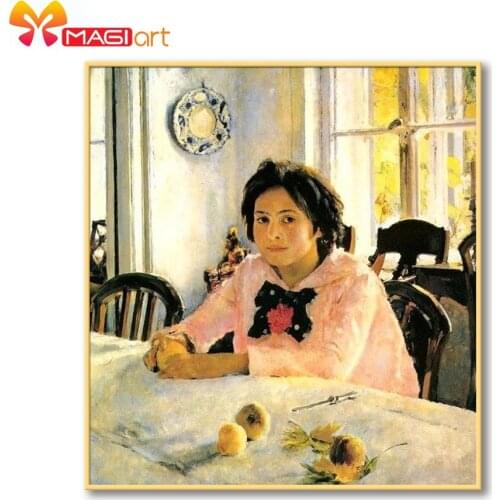 Cross stitch kits Embroidery needlework sets 11CT water soluble canvas patterns 14CT Full portrait Cute girl -NCMP109