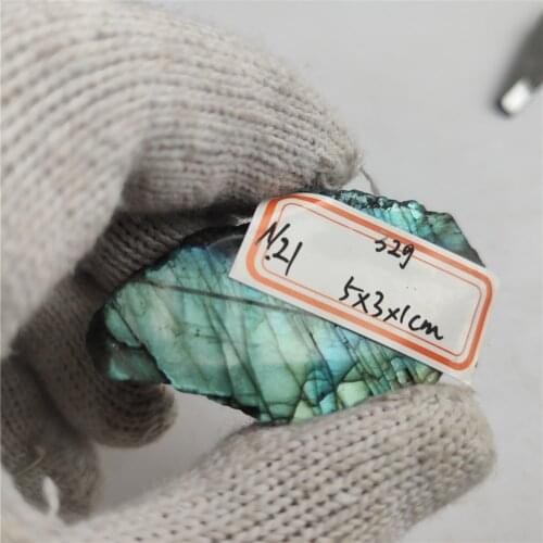 Natural Crystal Moonstone Raw Gemstone Ornament One Side Polished Quartz Labradorite Handicraft Decorating Stone Healing