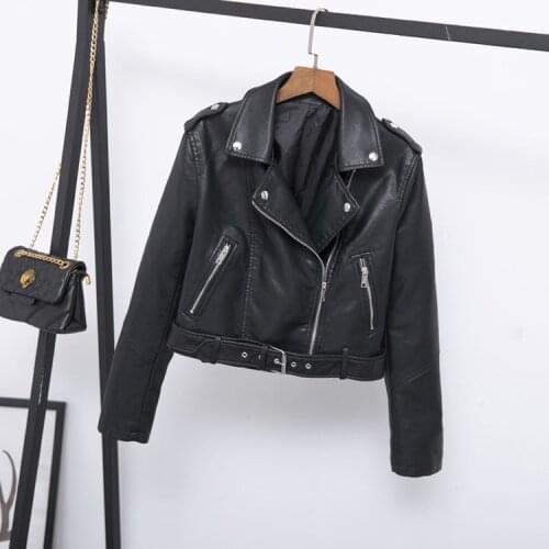Autumn New Short Soft Faux Leather Jacket Women Fashion Zipper Motorcycle PU Leather Jacket Ladies Basic Street Coat