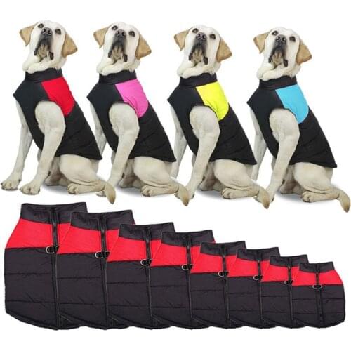Clothes For Large Dogs Waterproof Pet Padded Vest Zipper Jacket Coat For Small Medium Large Dogs Pug Labrador