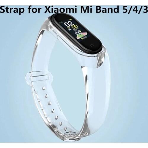 Transparent Strap For Xiaomi Mi Band 6 5 Mi5 Mi4 Silicone Wristbands Replacement Bracelet for xiaomi mi band 5 miband 3 4 Strap