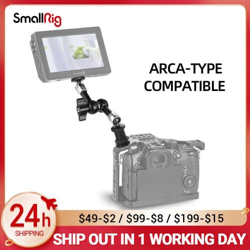 SmallRig Adjustable Friction Articulating Magic Arm 7" Long with Cold Shoe Mount & Standard 1/4"-20 Threaded Screw Adapter -1497