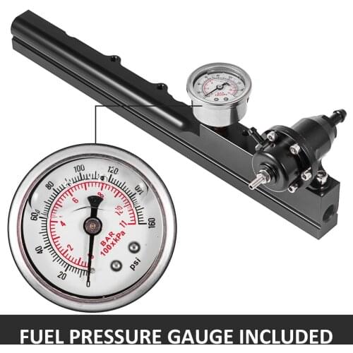 Fuel Pressure Regulator Gauge & Fuel Rail B16 B18 B20 Si LS GSR B-Series FPR FR