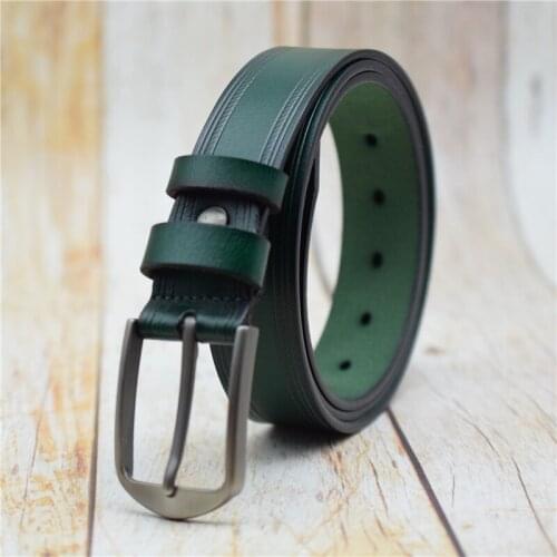 Women/men Leather Belt Black/coffee/green/blue/red Waist Belt for Women/men 3.3CM Width Luxury Womens Leather Belt 90-130CM
