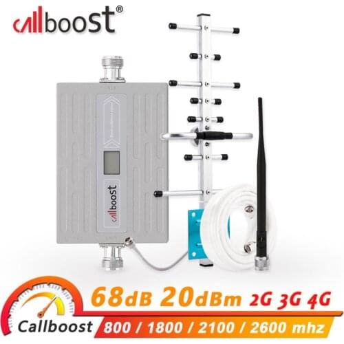 Callboost LTE 800 Mobile Signal Repeater 4G 1800 Cellular Amplifier UMTS 2100 3G Signal Booster 4G LTE 2600 Repeater 3G Network