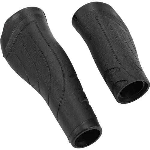 Rubber Short Long Mountain Folding Bike Handlebar Bar Grips (1*Long+1*Short) Pattern Surface Texture For Firm Grip Non-Slip
