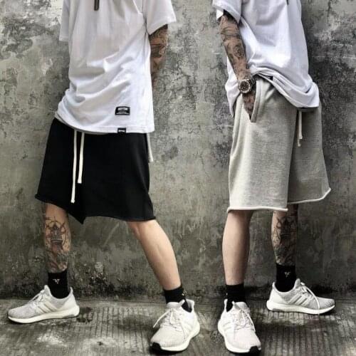 Mens Loose Retro Black Casual Solid Color Sports Trend Summer Boys Thin Shorts Pants Free Shipping