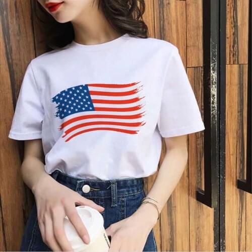 Summer Womens T-shirt National flag Print Ladies Tshirt Clothes Graphic Casual Short sleeve Fashion Tee Tops Plus Size 3XL