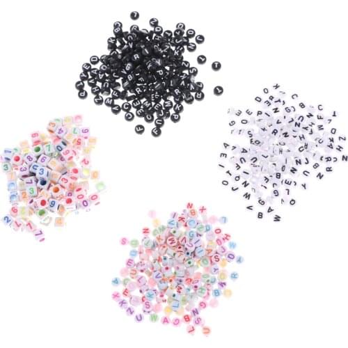 100pcs Alphabet Beads Acrylic Bead Letters DIY For Bracelet Pacifier Clip Accessories For Jewelry Mixed