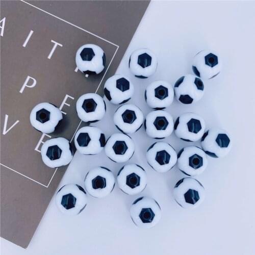 16mm Acrylic Beads Printing Hexagon Football Shape Color Beads Making Charming Pandora Diy Neckle Bracelet Glamour Jewelry