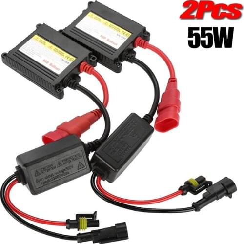 2Pcs 12V 55W Universal Digital Xenon DC HID Ballast Replacement Conversion Kit​ Waterproof Anti-Shock And Low-Voltage Protection