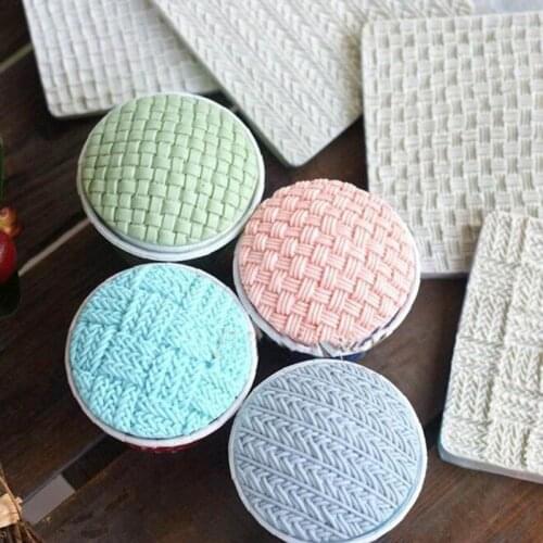 3D Fondant Cake DIY Decorating Tools Silicone Sweater Fabric Knitting Texture Embossed Mold Baking Lace Mat Tool CT2126