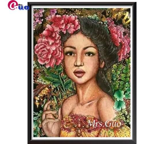 5d Diy Diamond Painting Flower Woman Cross Stitch Diamond Embroidery Queen Bees, Moonlight,Gift Handmade Home Decor