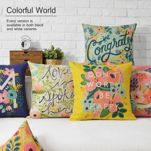 American Plant Flowers Pillow Cover Floral Cushion Home Decorative Christmas PillowCase Office Sofa