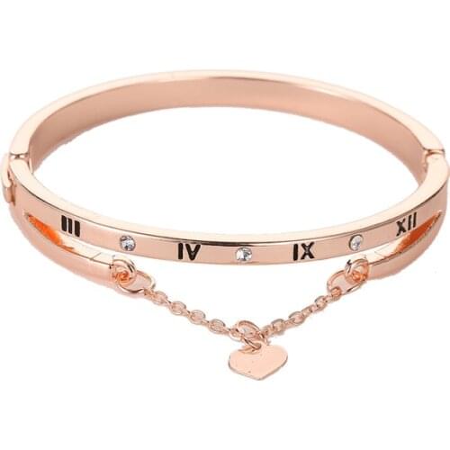 Love Roman bracelets woman Numeral Tassel Peach Heart Every Match Korean Bracelet costume bangles for women jewellery wholesale