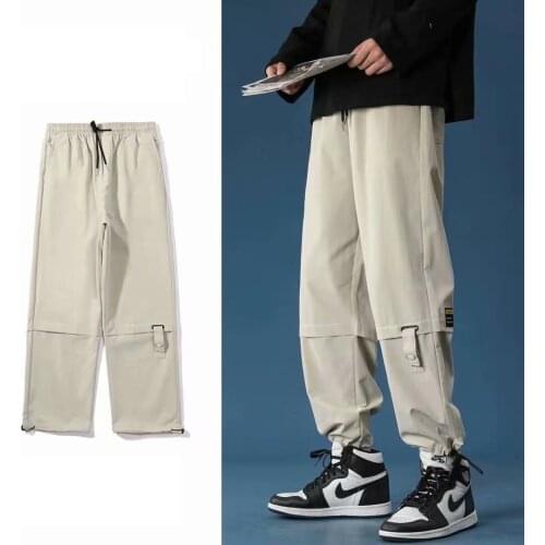 Fashion Harajuku Mens Cargo Pants Korean Streetwear Joggers Men Trousers Harem Pant Casual Men Clothing Elastic Waist Male Pant
