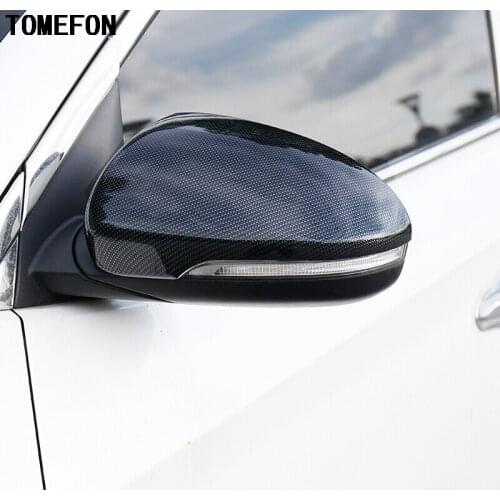 For Hyundai Tucson 2016 2017 ABS Carbon Fiber Color 2pcs Car Exterior Side Rearview Mirror Cover Protectors Molding Trim