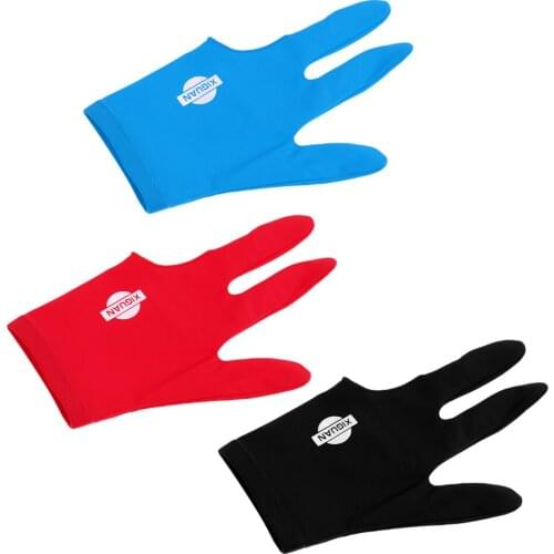 Elastic Snooker Billiard Pool Cue Glove Left Hand 3 Finger Accessory for Unisex Women and Men 3 Choice of Colors