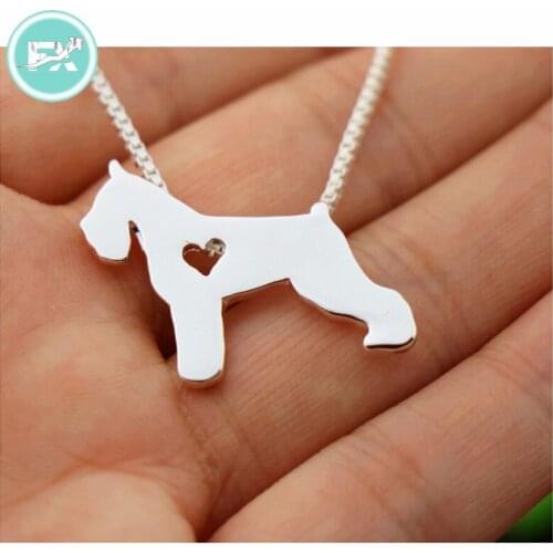 G.SKY (Buy One Get One More for Free) Schnauzer Dog Necklace Pet Lovers Pendant Jewelry Golden Colors Plated Fast Delivery